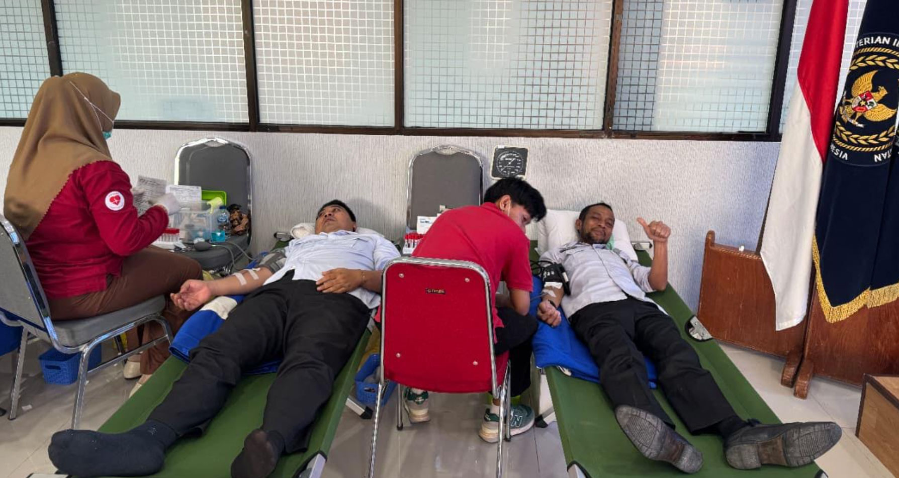 Kantor Imigrasi Tanjunguban Gelar Donor Darah Sambut Hari Bhakti Kemenimipas ke-1