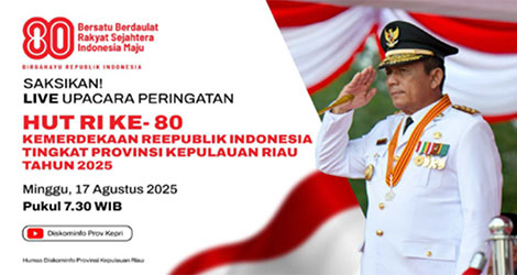 Mari Ikuti Upacara Peringatan Detik-detik Kemerdekaan RI ke-80 di Gedung Daerah Tanjungpinang