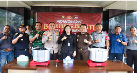 Polres Karimun Musnahkan 9 Kg lebih Barang Bukti Sabu Tangkapan Kodim 0317 Tbk dan Bea Cukai