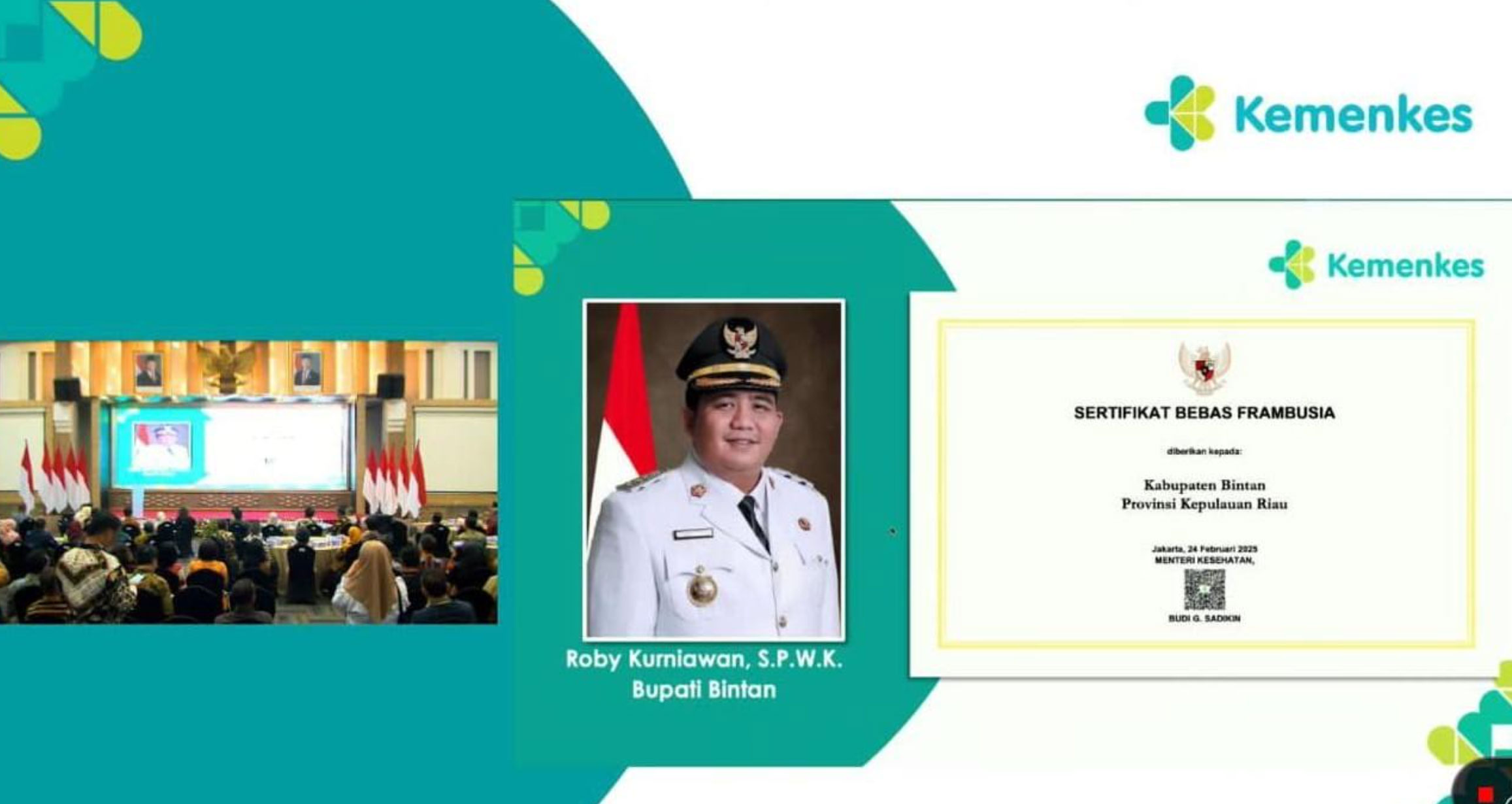 Terima Sertifikat dari Kemenkes, Bintan Resmi Bebas Frambusia