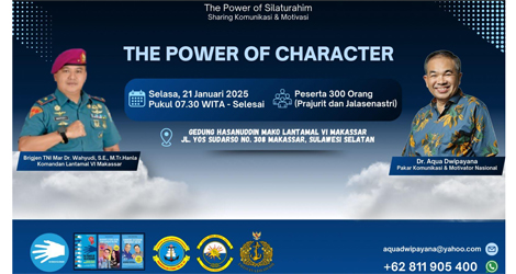 Motivator Nasional Dr Aqua Dwipayana Sharing Motivasi di Lantamal VI Makassar