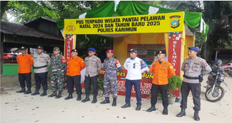 Libur Nataru, Polres Karimun Gelar Patroli Gabungan di Pantai Pelawan
