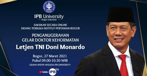IPB Anugerahi Doni Monardo Gelar Doktor Honoris Causa