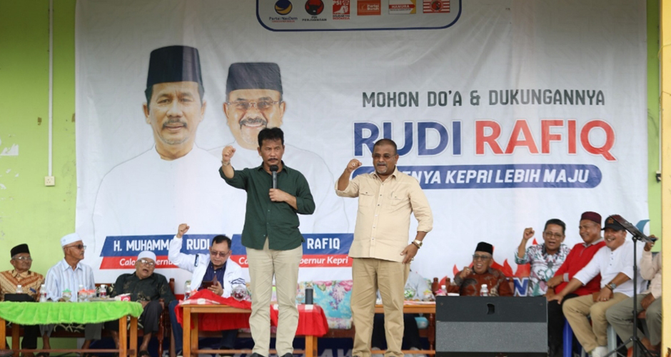 Warga Desa Merawang Lingga Satu Komando Menangkan Rudi-Rafiq