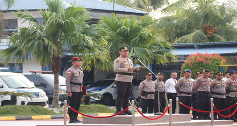 Kapolres Karimun Pimpin Apel Gelar Pasukan Operasi Patuh Seligi 2025