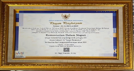 Kemendagri Raih Predikat 'Sangat Memuaskan' dalam Pengawasan Kearsipan Tahun 2024