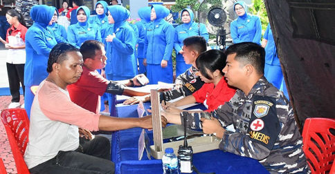 TNI AL dan INTI Gelar Bhakti Sosial Donor Darah di Mako Lanal TBK