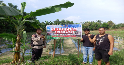 Dukung Program Ketahanan Pangan, Bhabinkamtibmas Kunjungi Petani Desa Pongkar Karimun