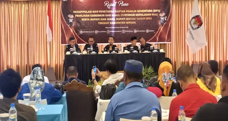 KPU Tetapkan DPS Pilkada Bintan 2024 Sebanyak 127.733 Pemilih
