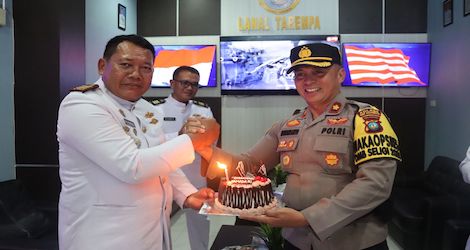 HUT Armada RI ke-79, Lanal Tarempa Dapat Kejutan Istimewa dari Polres Anambas
