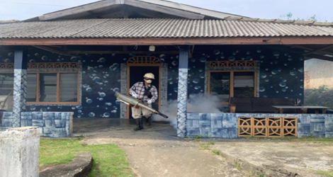 Cegah DBD, PT Timah Gelar Fogging di Desa Gemuruh Kundur Barat