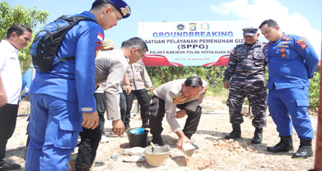 Groudbreaking SPPG Polres Karimun di Kecamatan Buru, Sasar 1.500 Penerima Manfaat