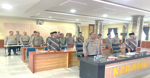 Bersama Purnawirawan, Polres Karimun Ikuti Peringatan Hari Juang Polri Secara Virtual