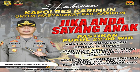 Antisipasi Tindak Kriminal Anak, Kapolres Imbau Orang Tua Tingkatkan Pengawasan