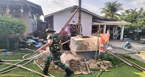 Kodim Tanjungpinang Bangun Sumur Bor Lewat Karya Bakti TNI 2025