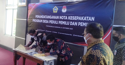KPU dan Pemkab Karimun Sepakat Sukseskan Progam Desa Peduli Pemilu dan Pemilihan