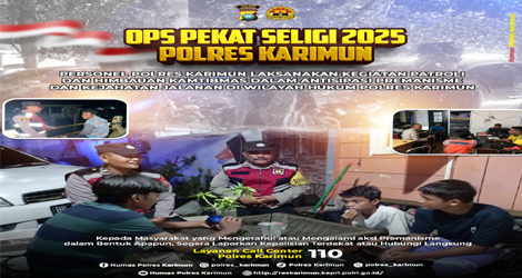 Satgas Operasi Pekat Seligi 2025 Polres Karimun Gelar Patroli Cegah Aksi Premanisme