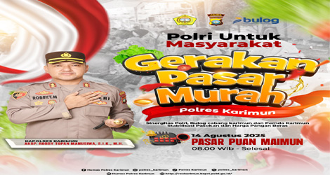 Polres Karimun Kembali Gelar Pasar Murah di Pasar Puan Maimun