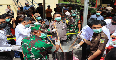 Polres Anambas Musnahkan Barang Bukti 4,1 Kg Sabu Temuan Warga