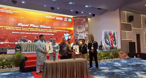 Pilkada Bintan 2024, Paslon Roby-Deby Raih Nomor Urut 1, Kotak Kosong Nomor 2