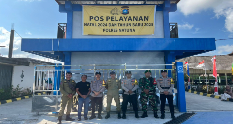 Polres Natuna Siapkan Pos Pelayanan di Pelabuhan Binjai untuk Libur Natal dan Tahun Baru 2025