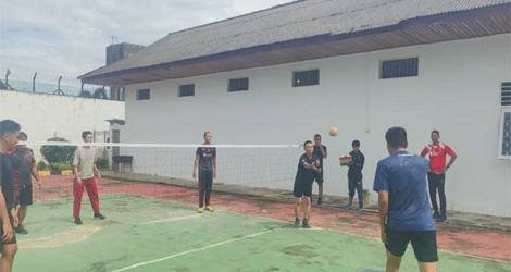 Semangat Merdeka Melalui Sportivitas, Lapas Tanjungpinang Gelar Pertandingan Sepak Takraw