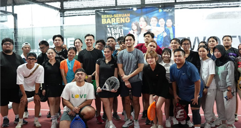 Cast WeTV Original Main Hati Seru-Seruan Main Padel, Penggemar Antusias Bertemu Idola