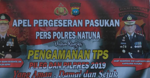 Polres Natuna Gelar Apel Pergeseran Pasukan Pengamanan TPS