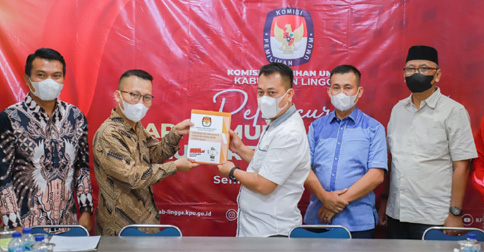Bupati dan Ketua DPRD Lingga Silaturahmi ke KPU Bahas NPHD Pemilu 2024