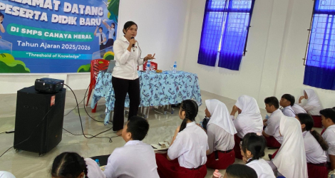 Sosialisasi Cegah Bullying di SMP Cahaya Meral, Polisi: Jangan Anggap Remeh, Ini Bisa Berujung Pidana