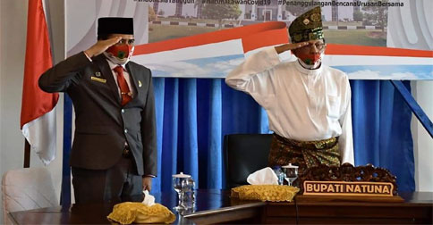 Bupati Natuna Ikuti Upacara Kemerdekaan RI ke-75 Secara Virtual