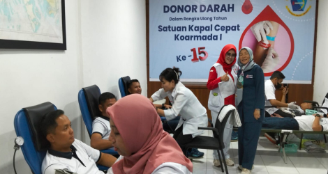 Peringati HUT ke-15, Satkat Koarmada I Gelar Donor Darah, 94 Kantong Terkumpul