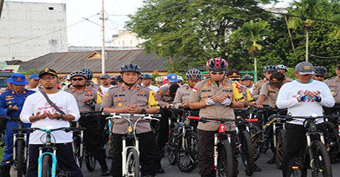 Polres Lingga Gelar Gowes Bersama Peringati HUT Bhayangkara ke-73