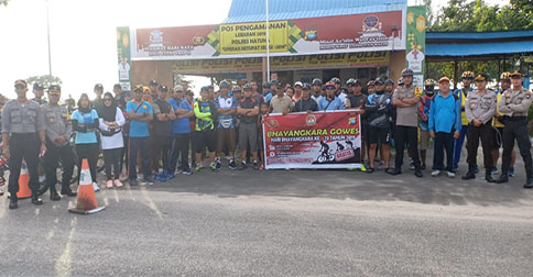 Polres Natuna Gelar Gowes Peringati HUT Bhayangkara ke-73 di Bunguran Timur