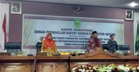 Hadi Chandra Pimpin Rapat Paripurna Penyampaian Pertanggungjawaban APBD Natuna 2018