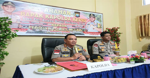 Berkunjung ke Natuna, Kapolda Kepri Minta Personil Tetap Jaga Kekompakan dan Keselamatan