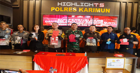 Polres Karimun Ungkap 9 Kasus Narkoba dengan 13 Tersangka