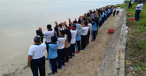 Lanal Ranai Ikut Serta dalam Gerakan Menghadap Laut, Serentak Seluruh Indonesia