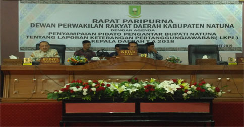 Bupati Natuna Serahkan LKPJ Tahun 2018 ke DPRD