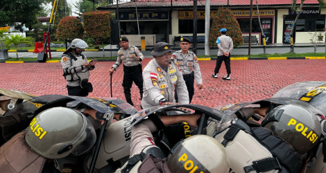 Polres Karimun Perkuat Kesiapan Hadapi May Day Lewat Latihan Dalmas Rutin