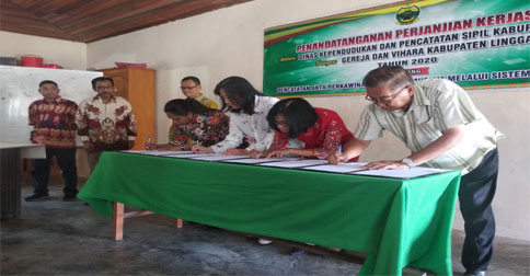 Permudah Pembuatan Akta Perkawinan, Disdukcapil Lingga Teken MoU dengan Gereja dan Vihara