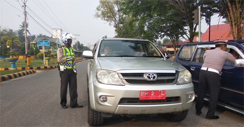 Razia Perdana Operasi Zebra Seligi 2019 di Lingga, 6 Pengendara Kena Tilang