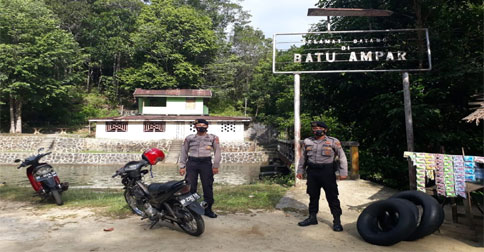 Adaptasi New Normal, Polres Lingga Lakukan Patroli di Tempat Wisata