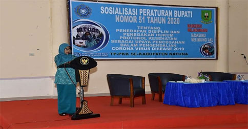 Sebagai Mitra Pemerintah, TP-PKK Kabupaten Natuna Sosialisasi Perbup Protokol Kesehatan