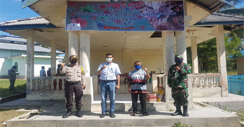 Kapolsek Bunguran Timur Tinjau Posko Relawan Covid-19 Desa Cemaga Tengah Natuna