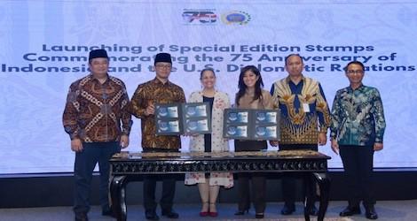 Indonesia dan AS Rayakan 75 Tahun Hubungan Diplomatik dengan Prangko Khusus
