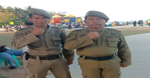 Jaga Kamtibmas, Posko Satpol PP Natuna Hadir di Pantai Kencana Natuna