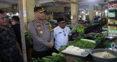 Polres dan Pemkab Lingga Sidak Pasar, Pastikan Stok dan Harga Bahan Pokok Stabil Saat Ramadhan