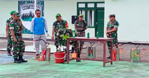 Perang Lawan Covid-19, Kodim Natuna Sosialisasikan Cara Pembuatan Disinfektan