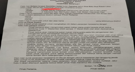 Temuan Makanan Tak Layak dan Surat Intervensi SPPG dalam Program MBG di Bintan, Pemda dan APH ke Mana?